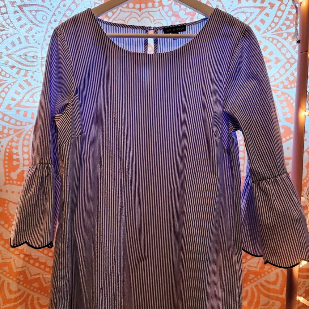 As U Wish - Bell Sleeve Cotton Dress